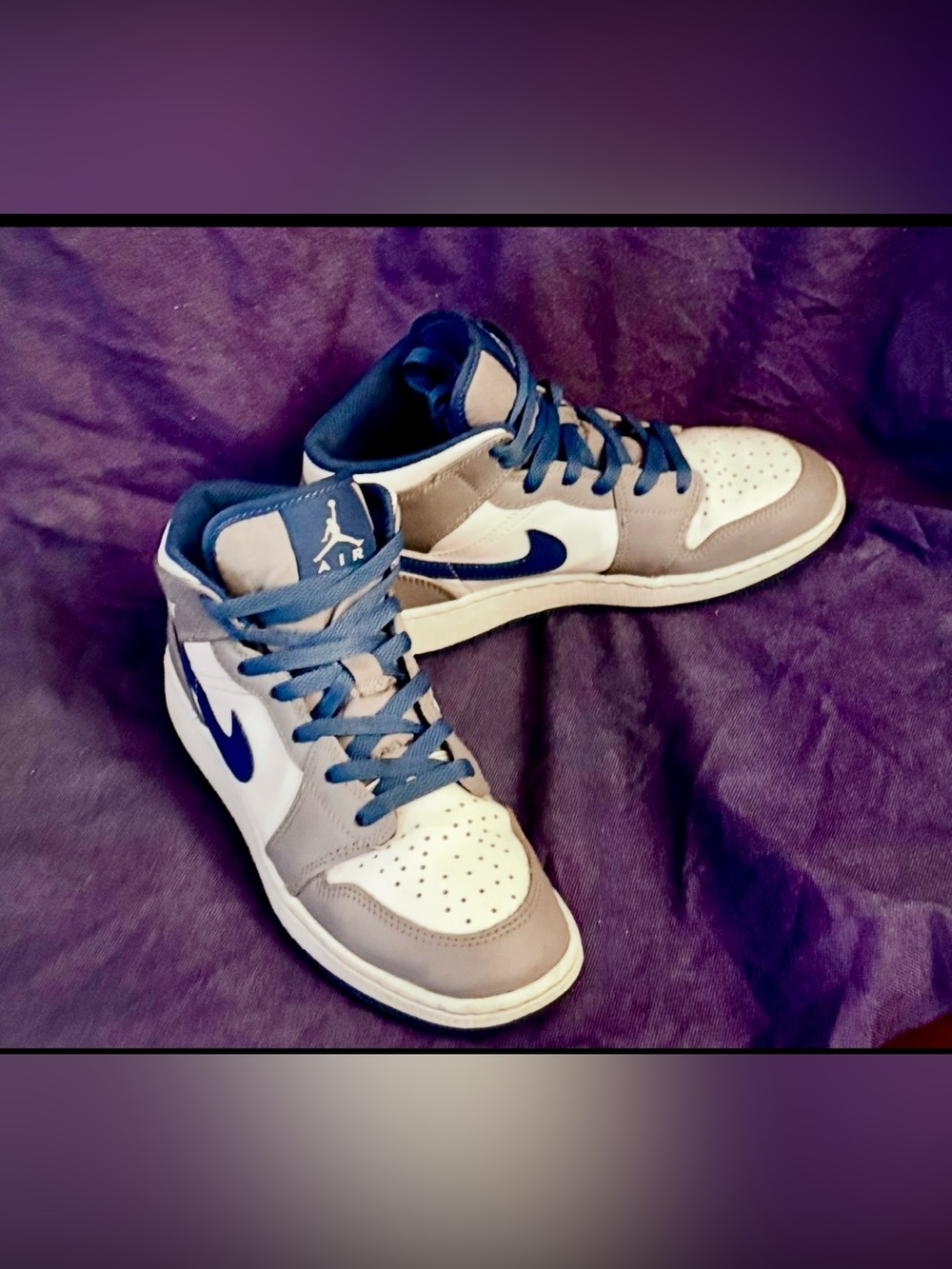 Nike Air Jordan 1 Mid ‘Cement True Blue’ GS DQ8426-014 Sz. 5.5Y